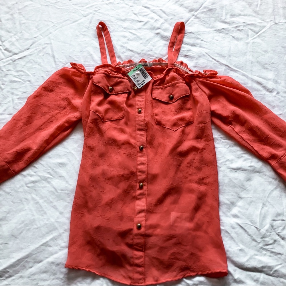 Papaya cold shoulder top! BNWT